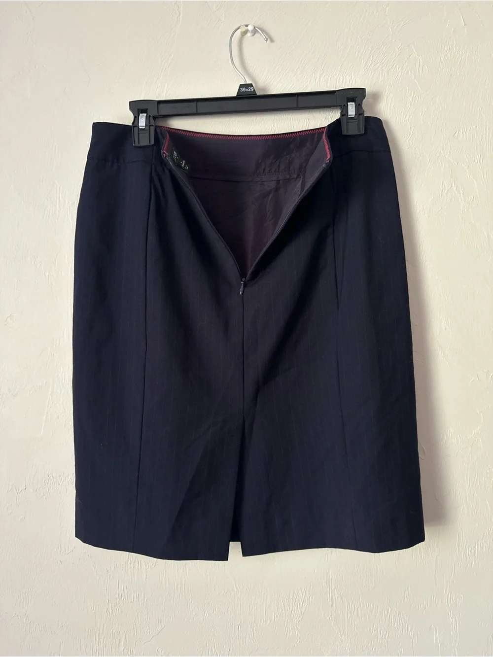 J. Crew Navy Pinstripe Pencil Skirt